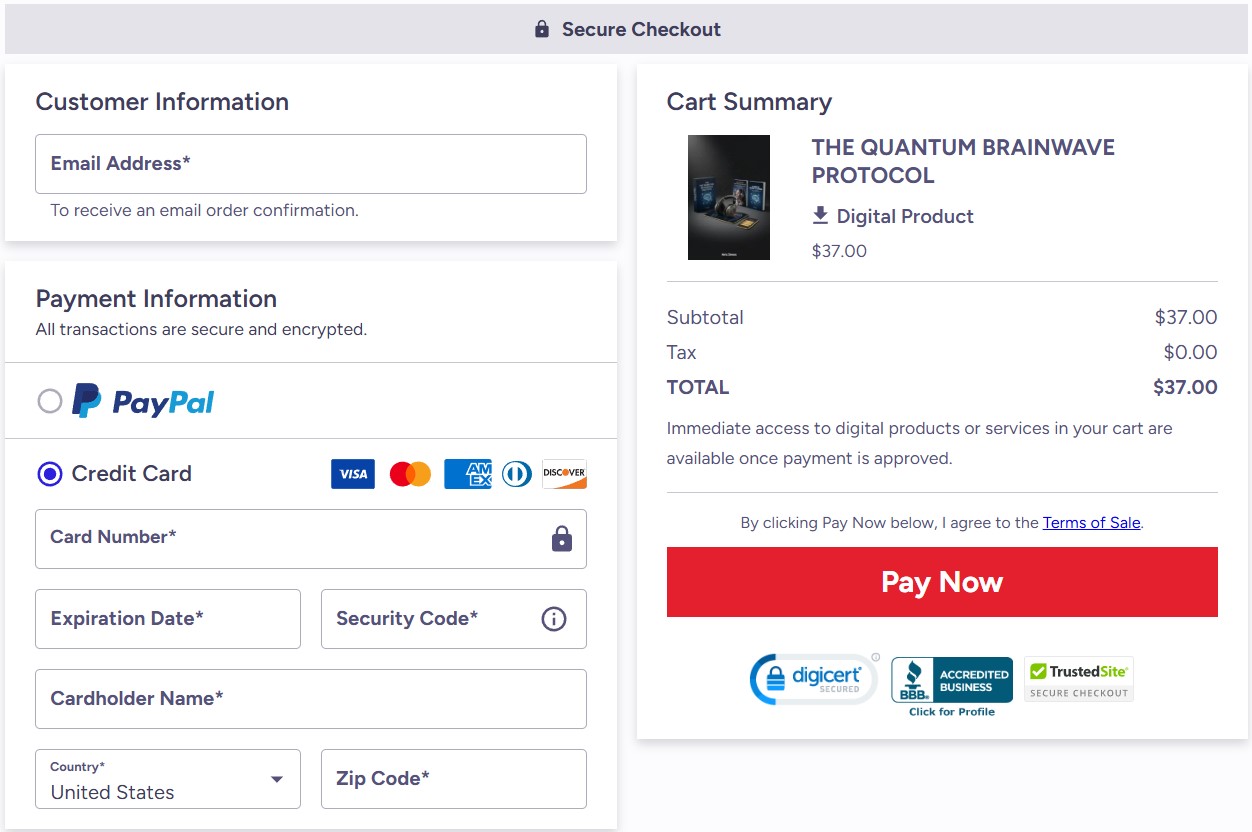 Quantum Brainwave Protocol Secure Checkout